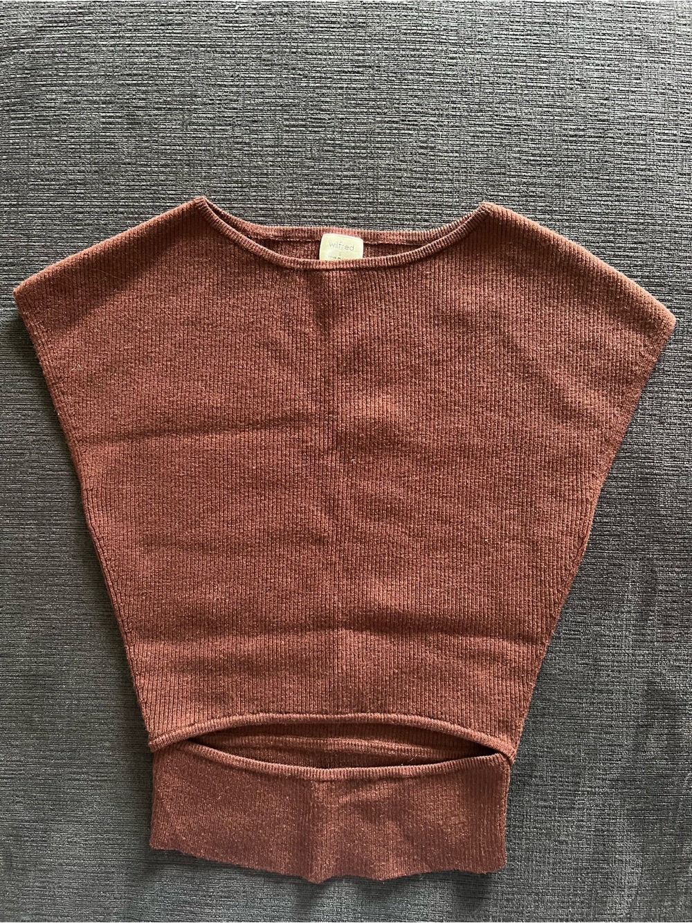 Wilfred Burgundy Cutout Cap-Sleeve Crop Top